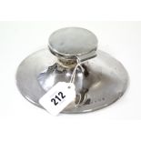 A George VI silver capstan inkwell, 6” diam., Birmingham 1938.