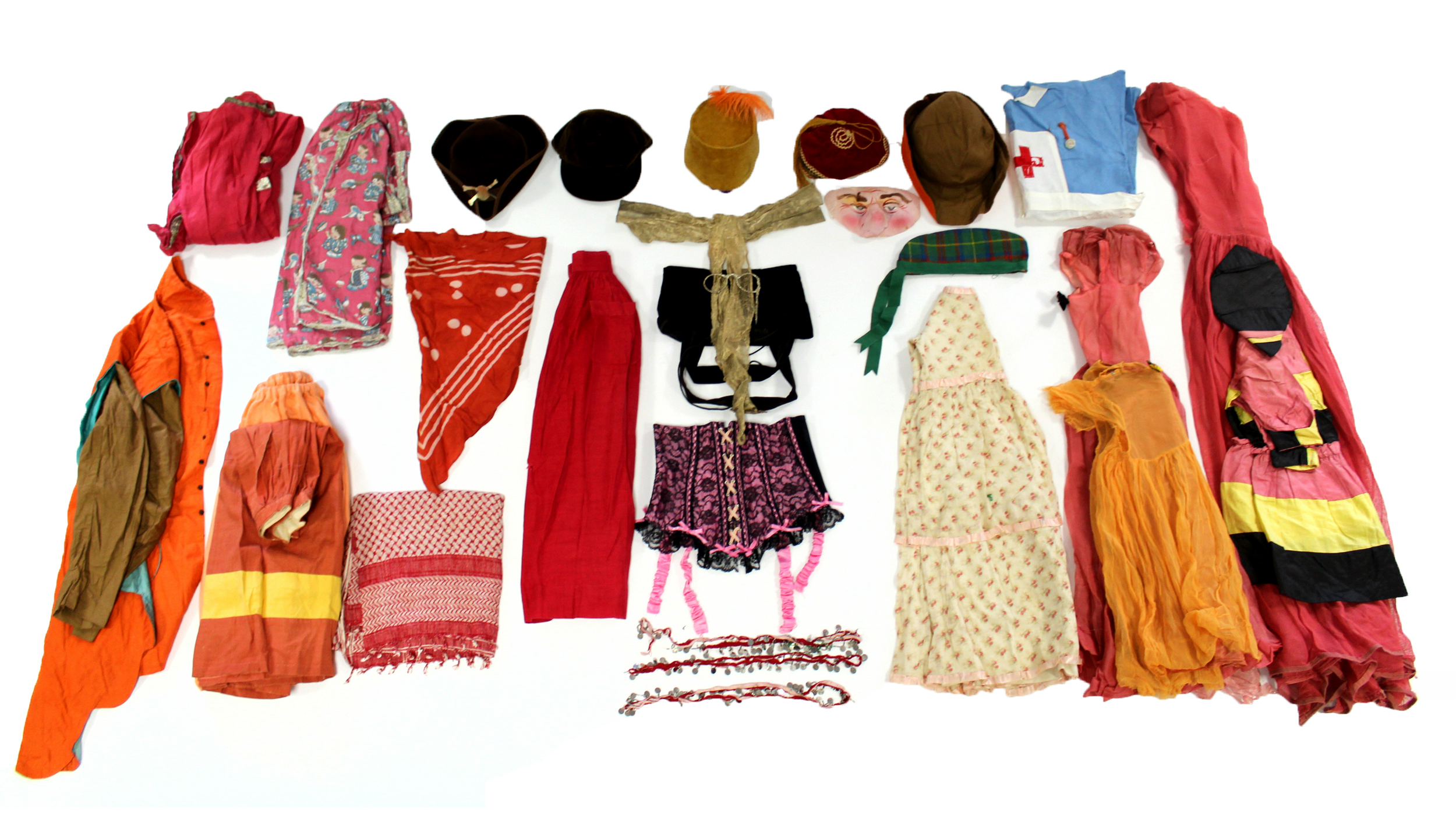 A collection of fancy dress costumes, etc., circa 1930’s-1960’s, including Medieval Page; Medieval