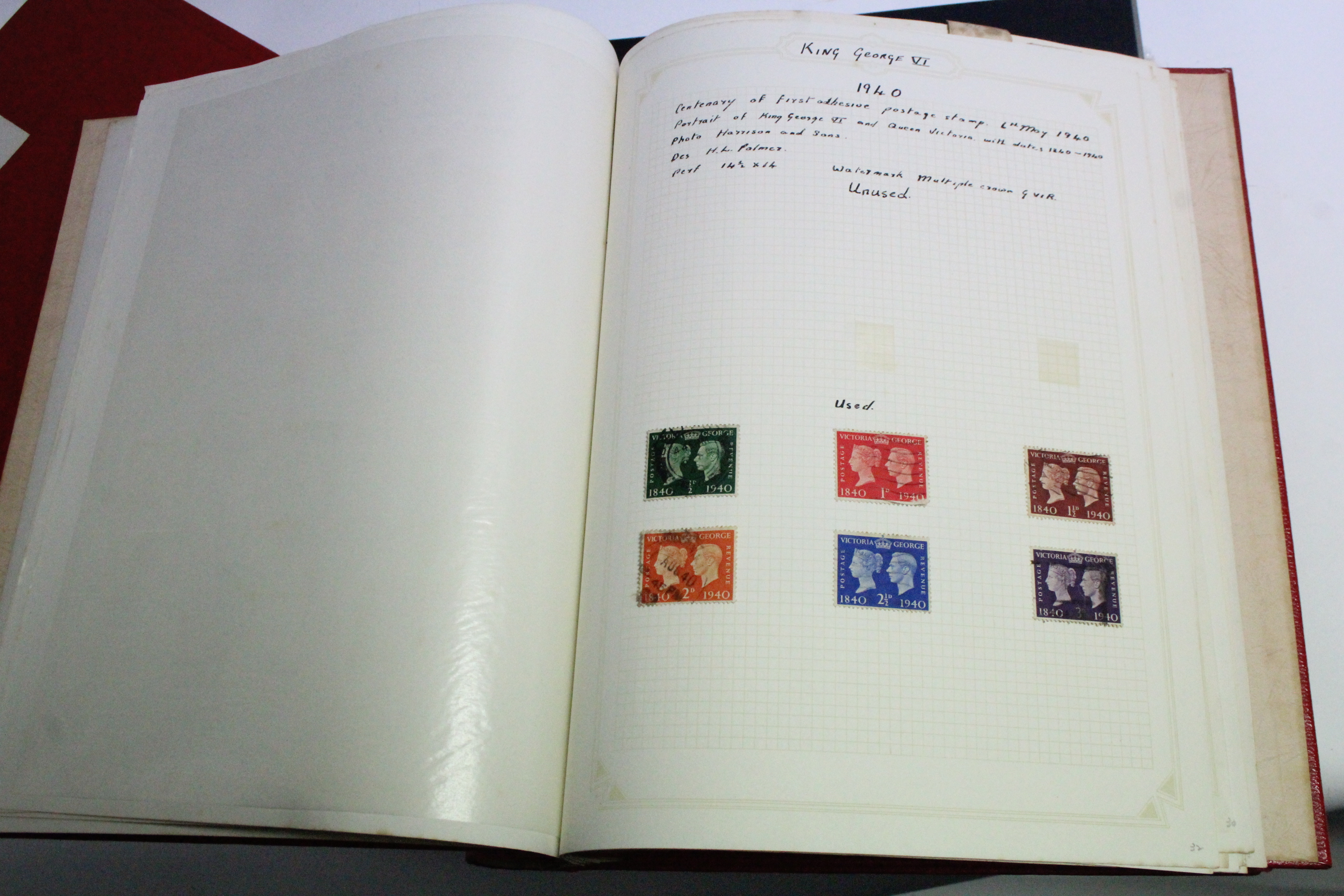 A collection of G.B. stamps, Geo. IV (including 1951 £1 brown) to Q.E. II pre-decimal, in three - Image 9 of 11