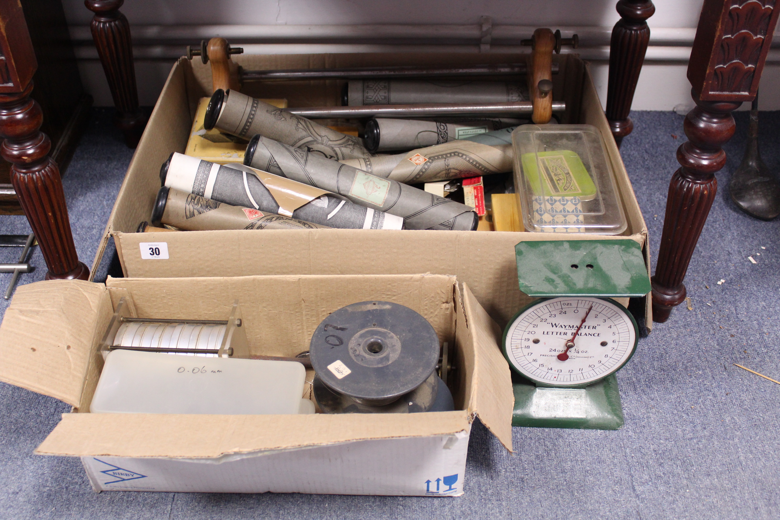 Various watchmaker’s tools & accessories; various pianola rolls, etc.