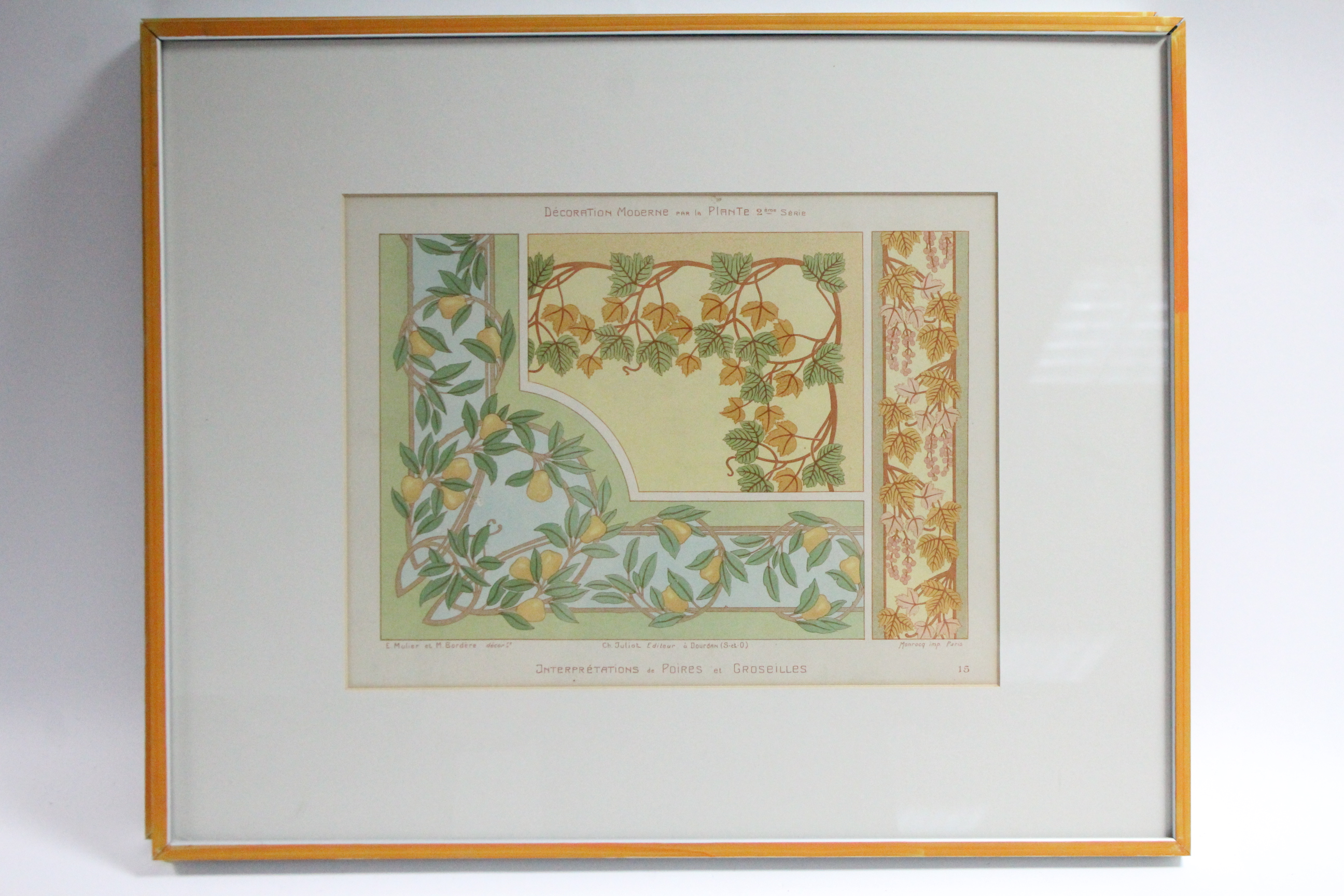 Thirteen French coloured lithographs of interior furnishing designs, circa 1900, 13” x 9”, in - Bild 10 aus 22