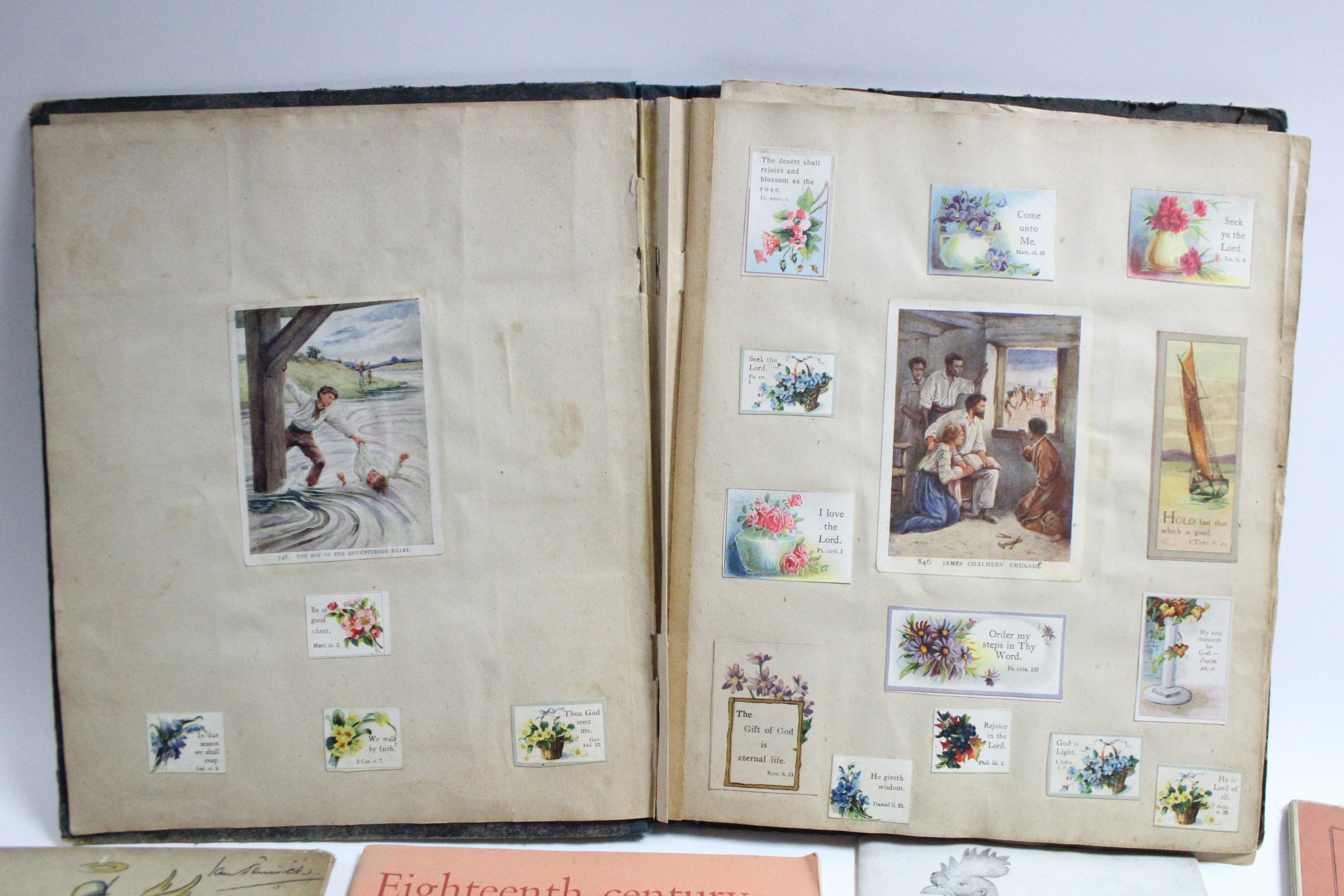 An early 20th century scrap album; & various vintage books; illustrations, etc. - Image 5 of 7