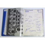 An album of autographs including the signatures of Bobby Robson, Terry Butcher, Dave Sexton, &