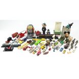 Approximately twenty various die-cast scale models, all unboxed; a Tri-ang Scalextric model event