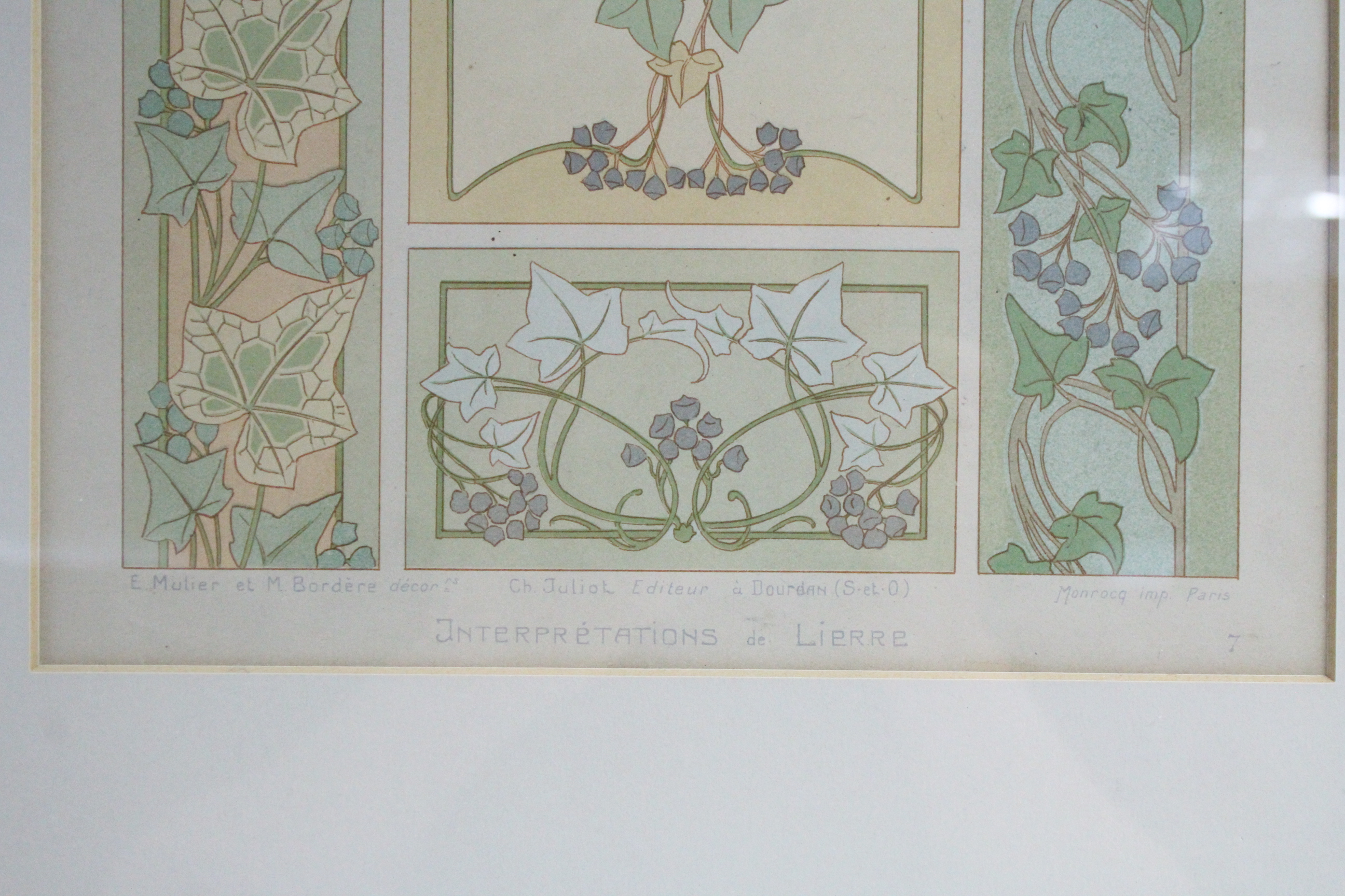Thirteen French coloured lithographs of interior furnishing designs, circa 1900, 13” x 9”, in - Bild 5 aus 22