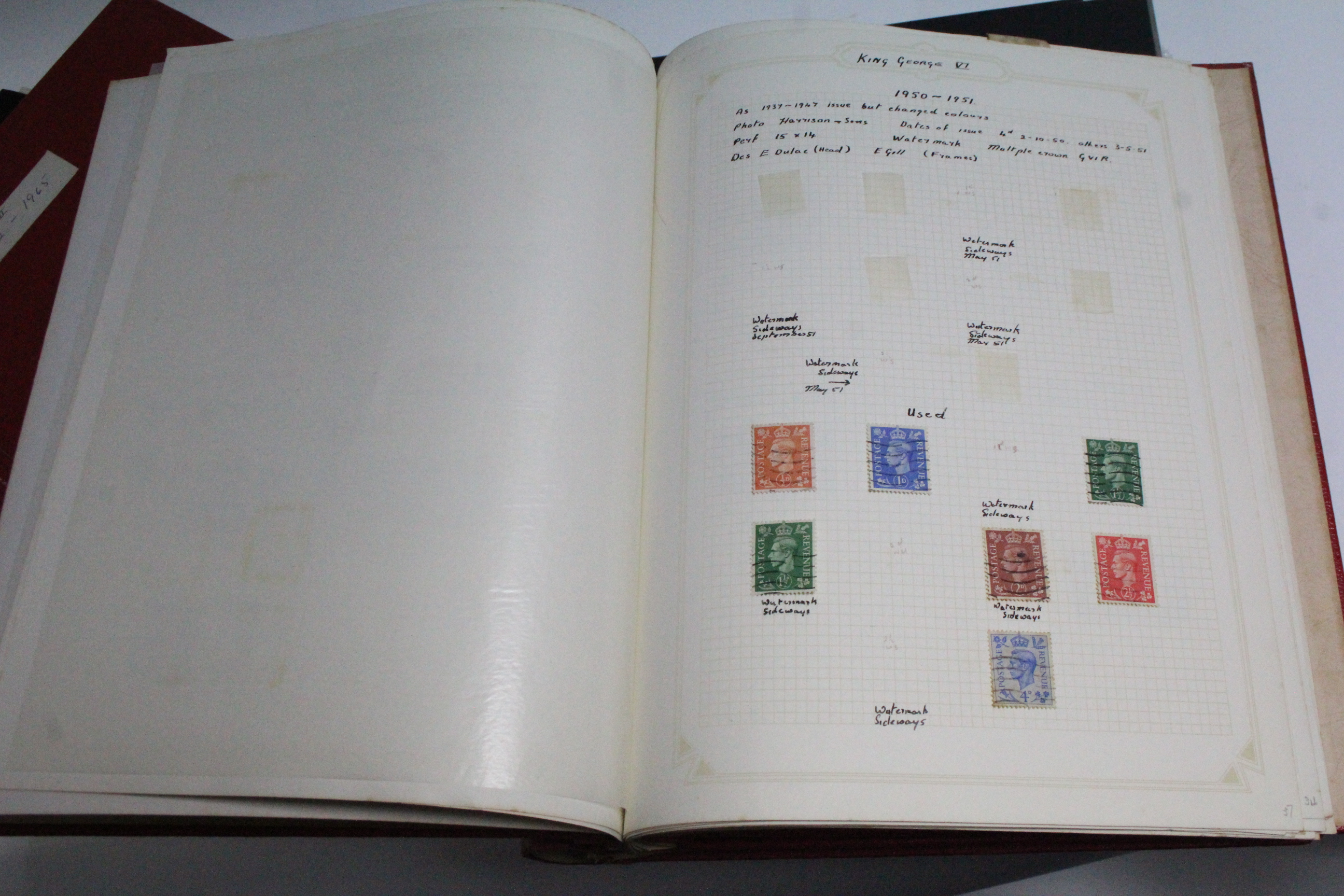 A collection of G.B. stamps, Geo. IV (including 1951 £1 brown) to Q.E. II pre-decimal, in three - Image 8 of 11