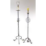 Two wrought-iron standard lamps.