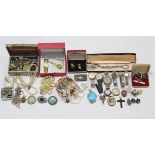 Seven various wristwatches; & various items of costume jewellery.