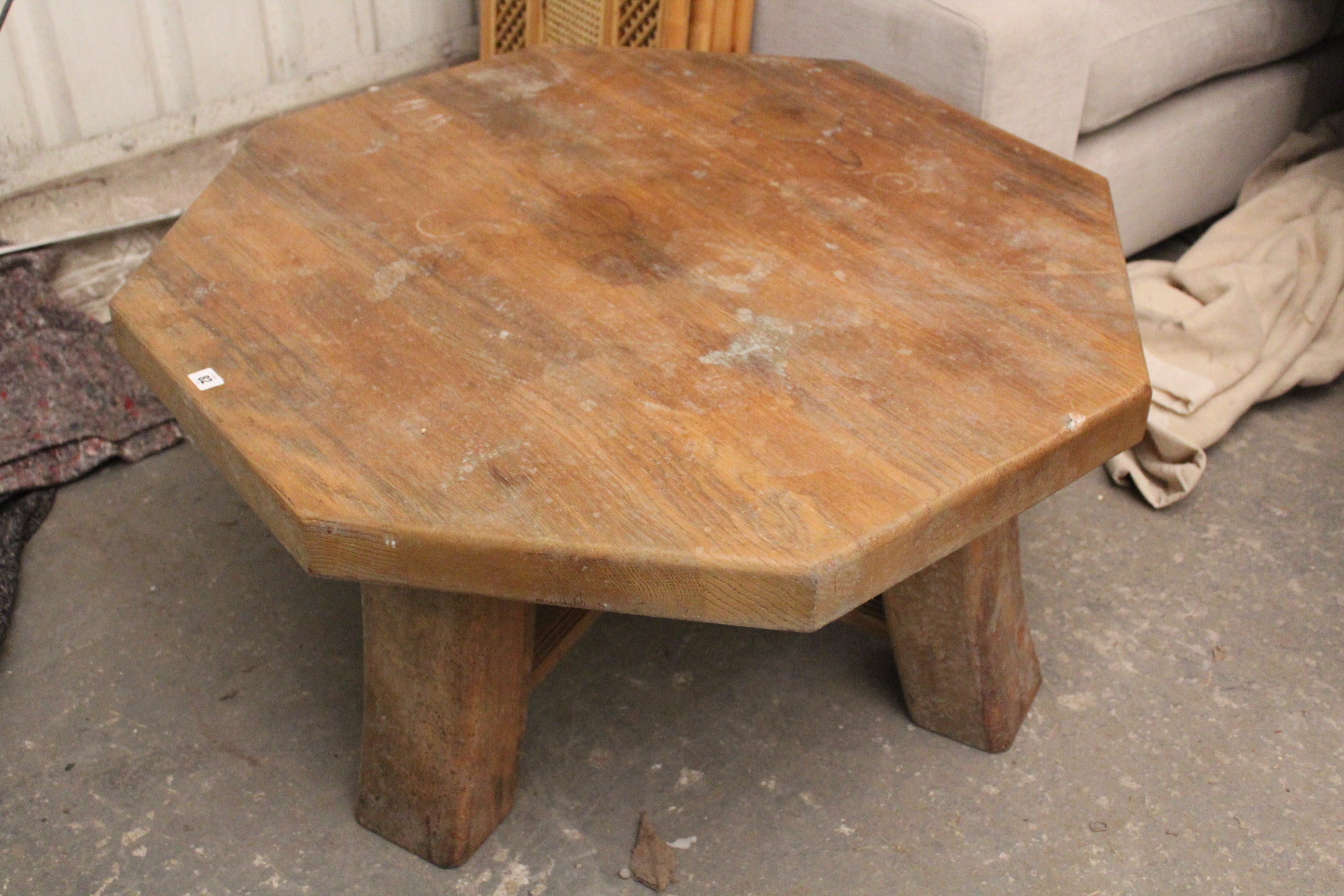 A contemporary low coffee table with octagonal top, & on four square legs with diagonal - Image 3 of 3