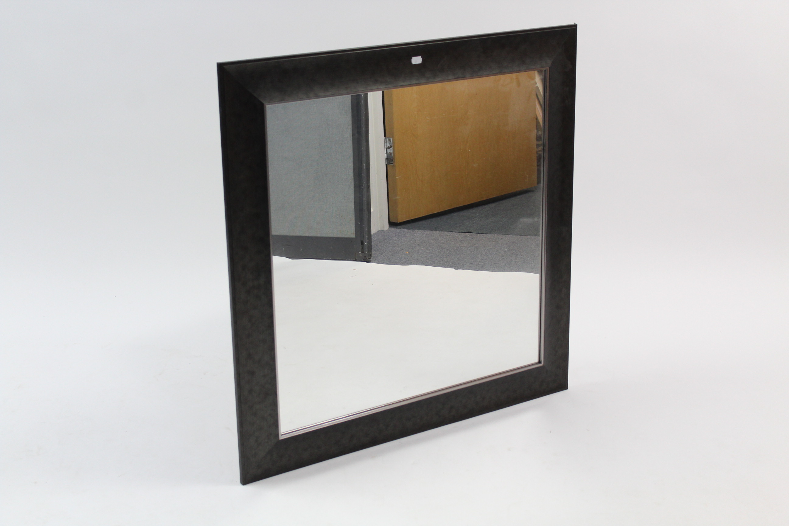 A large rectangular wall mirror in white-finish frame, 51½” x 23¼”; & a large square wall mirror - Image 2 of 2