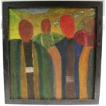 HOPE R.M. (20th century) an abstract figure study, oil on canvas 30" x 26"; & four other