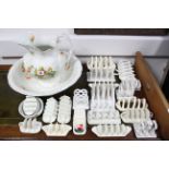 A J & G Meakin floral decorated three-piece part toilet set; & approximately twenty various toast