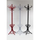 Three painted bentwood hat & coat stands.