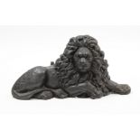 A black painted cast-iron “Lion” exterior sign, 27” wide x 14” high.