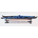 Two pairs of Waxless (Norwegian) skis, two pairs of ski poles, two modern daggers; & a modern