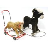 A Line Bros of Ireland “dog” baby walker; & a child’s pull-along/rocking horse.