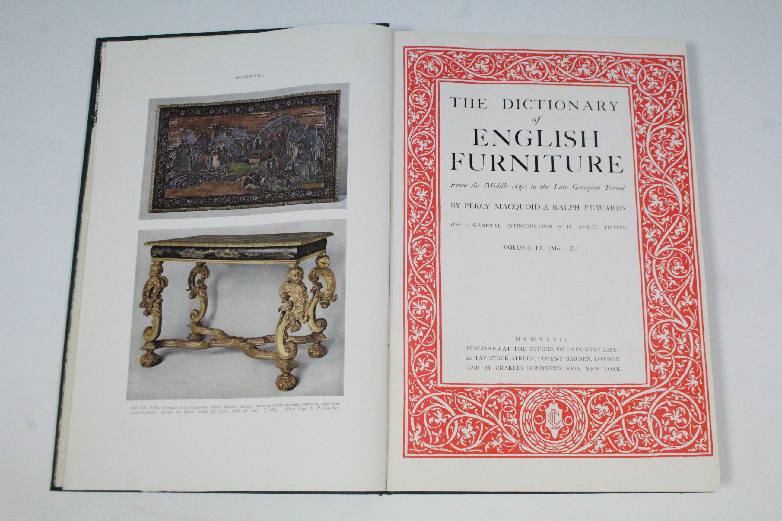 MACQUOID, Percy; & EDWARDS, Ralph. “The Dictionary of English Furniture”, three vols., 1& 2 publ. - Image 9 of 10