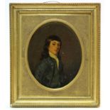 ENGLISH SCHOOL, late 18th/early 19th century. A half-length portrait of a young man, with shoulder-