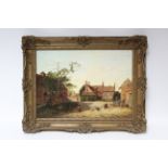 *LOT WITHDRAWN* WILLIAMS, George Augustus (1814-1901). A farmyard scene with figures, poultry, & a