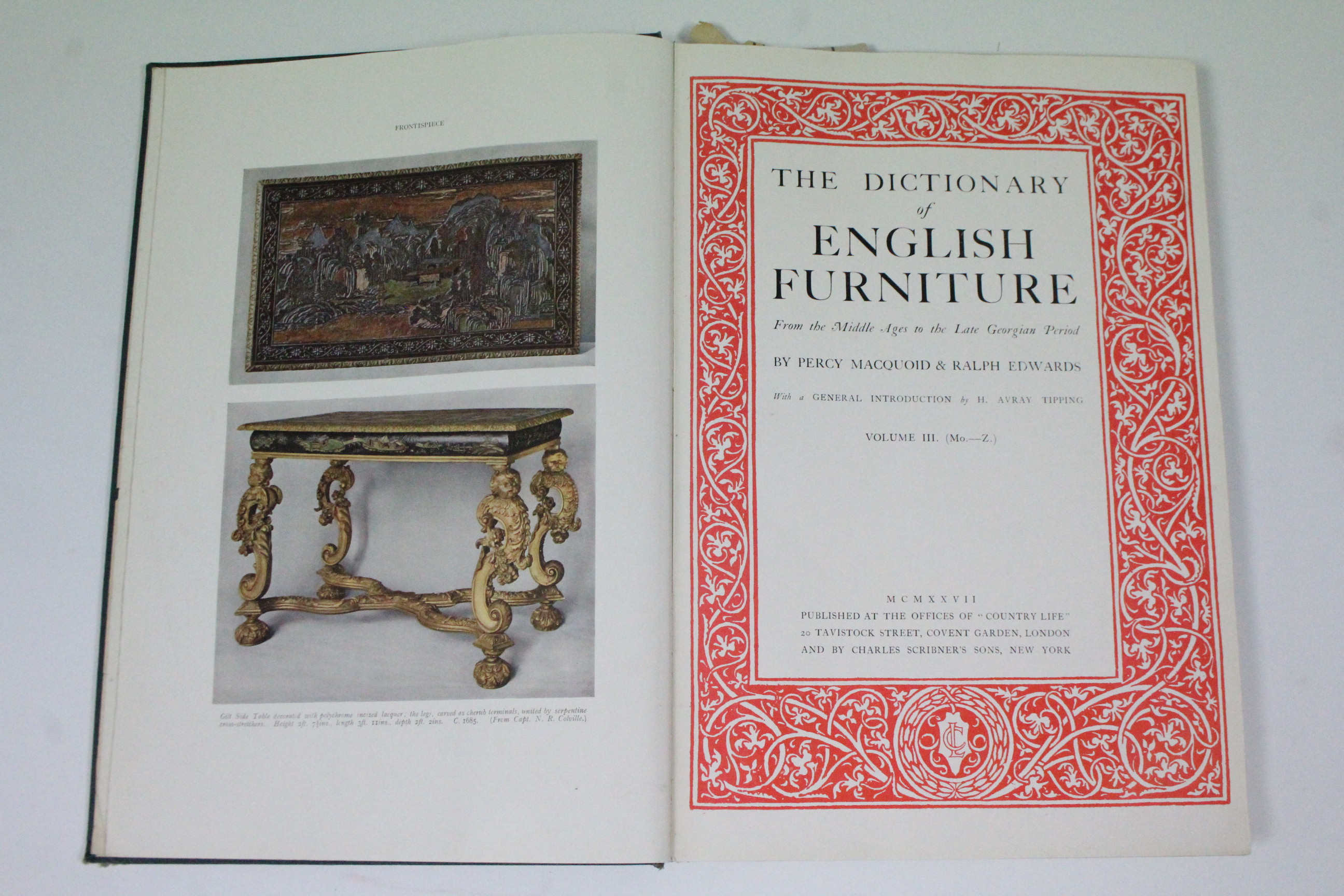 MACQUOID, Percy; & EDWARDS, Ralph. “The Dictionary of English Furniture”, three vols., 1& 2 publ. - Image 7 of 10