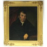 ENGLISH SCHOOL, early 19th century. A half-length portrait of a gentleman, seated, in black formal