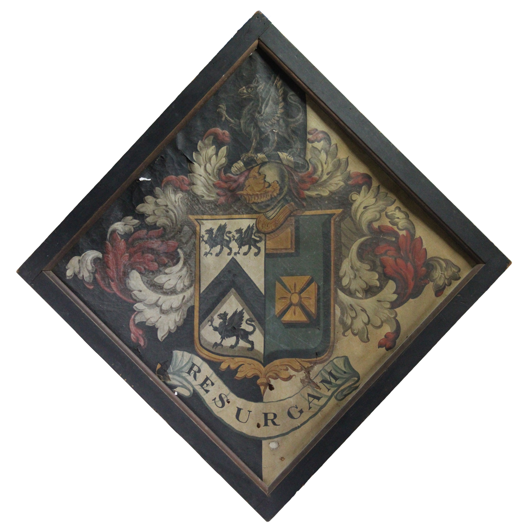 A 19th century PAINTED HATCHMENT, incorporating the arms of Finch of Redheath; oil on canvas: 55” x