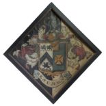 A 19th century PAINTED HATCHMENT, incorporating the arms of Finch of Redheath; oil on canvas: 55” x