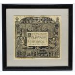 A GEORGE I PERIOD FUNERAL TICKET, the black-&-white woodcut inscribed: “You are desired to accompany