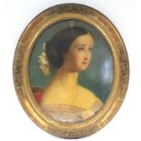 WINTERHALTER, Franz Xavier (1805-1873), after. Head & shoulders portrait of Princess Eugenie wearing