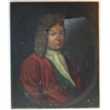 ENGLISH SCHOOL, late 17th/early 18th century. A head-&-shoulders portrait of a gentleman, wearing