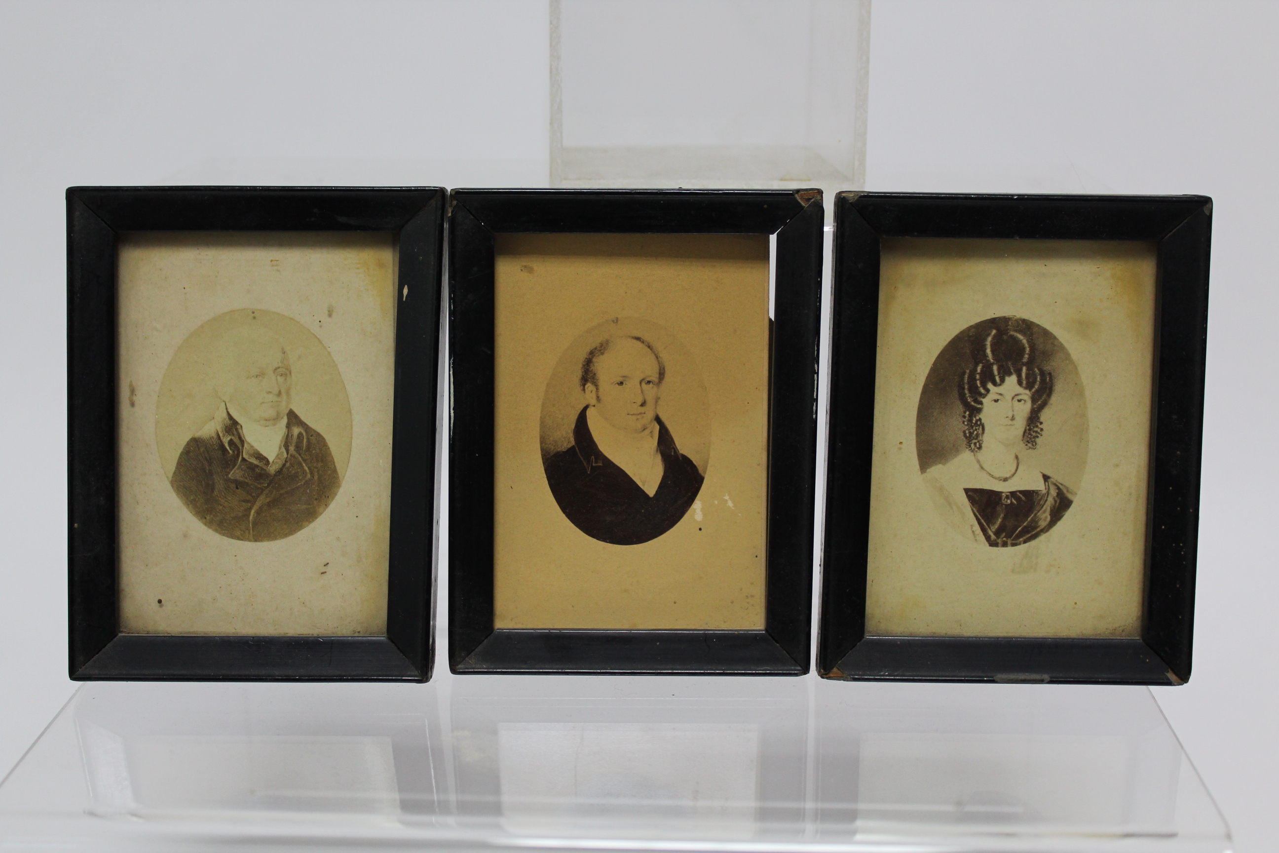 A 19th century silhouette portrait of a gentleman, 3” diam.; three other 19th century silhouette - Image 6 of 7