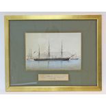 SIEMS, P. H. (South African, Fl. 1883-1906). The H. M. S. Boadicea in Table Bay; signed to lower