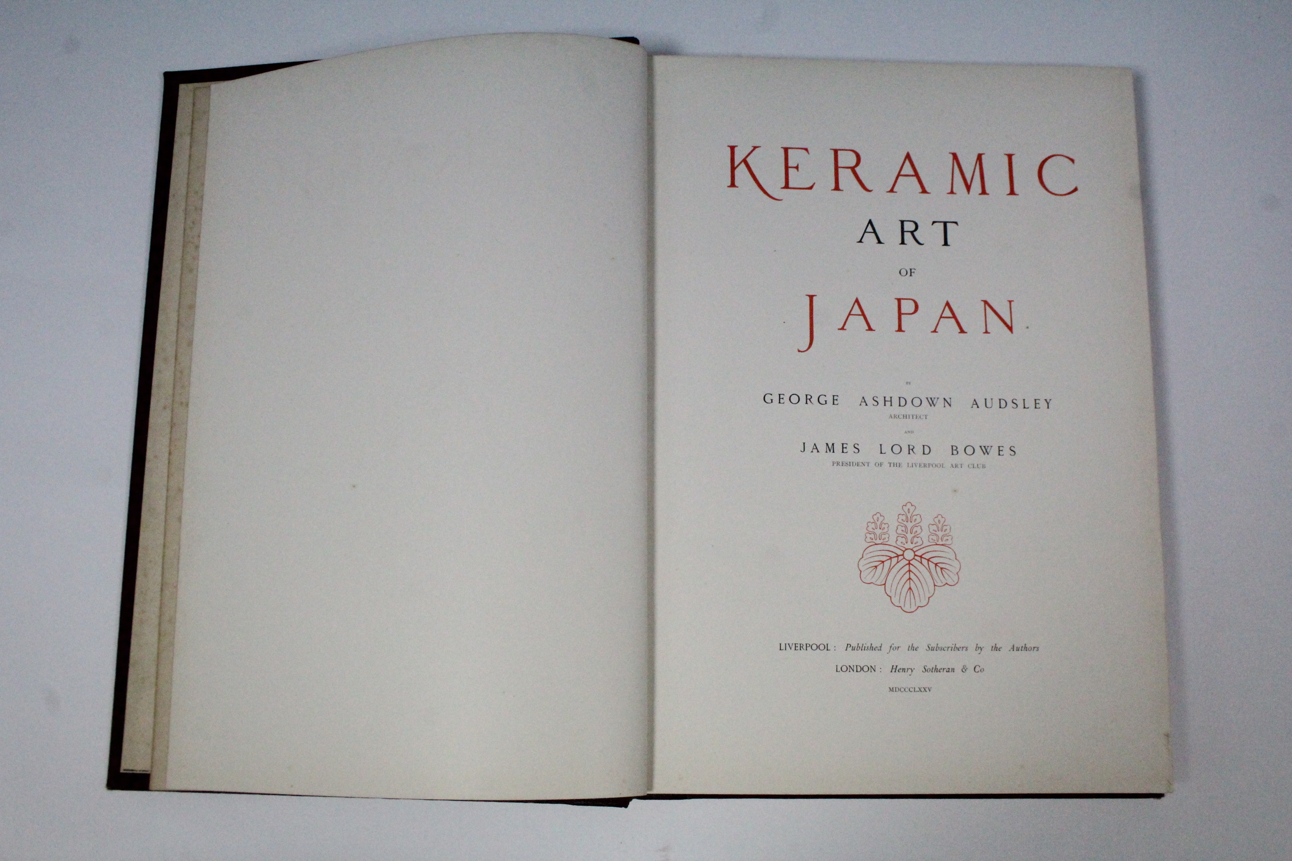 AUDSLEY, George Ashdown, & BOWES, James Lord. “Keramic Art of japan”, two vols., publ. 1875, - Image 4 of 10