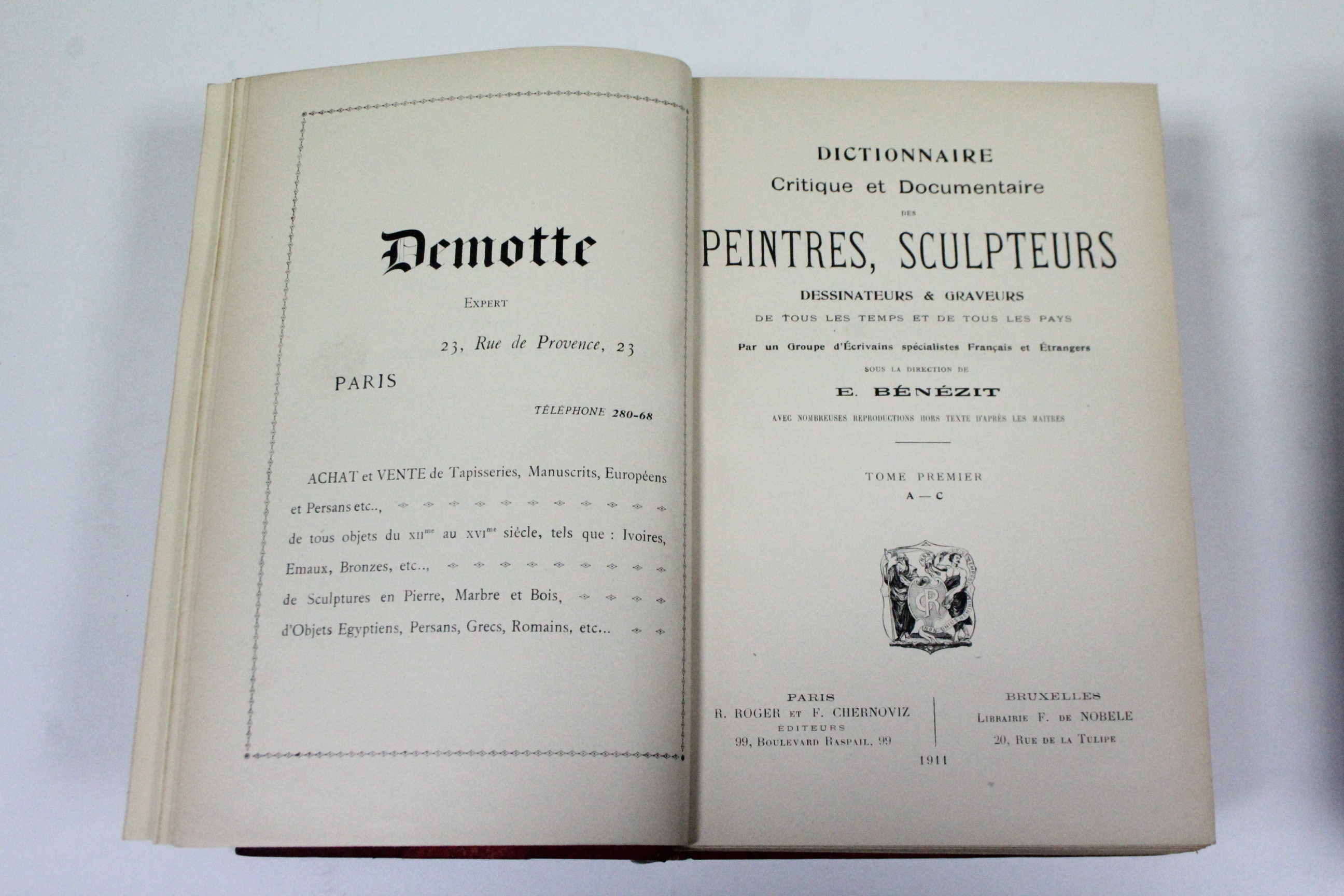 BENEZIT, E. “Dictionairre des Peintres, Sculpteurs,Dessinateurs, & Graveurs”; publ. 1911, three - Image 2 of 2