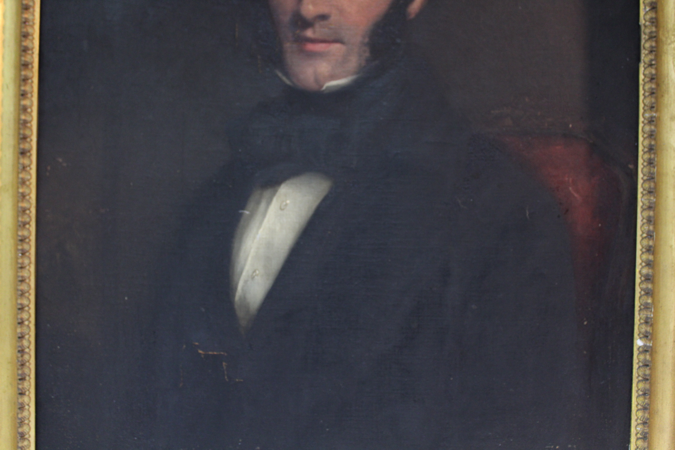 ENGLISH SCHOOL, late 19th century. A head-&-shoulders portrait of a gentleman, wearing dark jacket & - Image 3 of 7