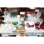 Various items of decorative china & glassware.