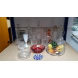 Eight glass decanters; & various other items of glassware, part w.a.f.