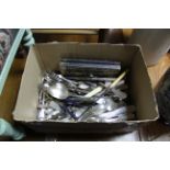 Various items of plated & stainless-steel cutlery, uncased.