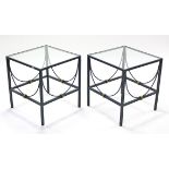 A ditto pair of square occasional tables, 19½” wide.