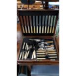 Various items of plated & stainless-steel cutlery, cased & uncased.