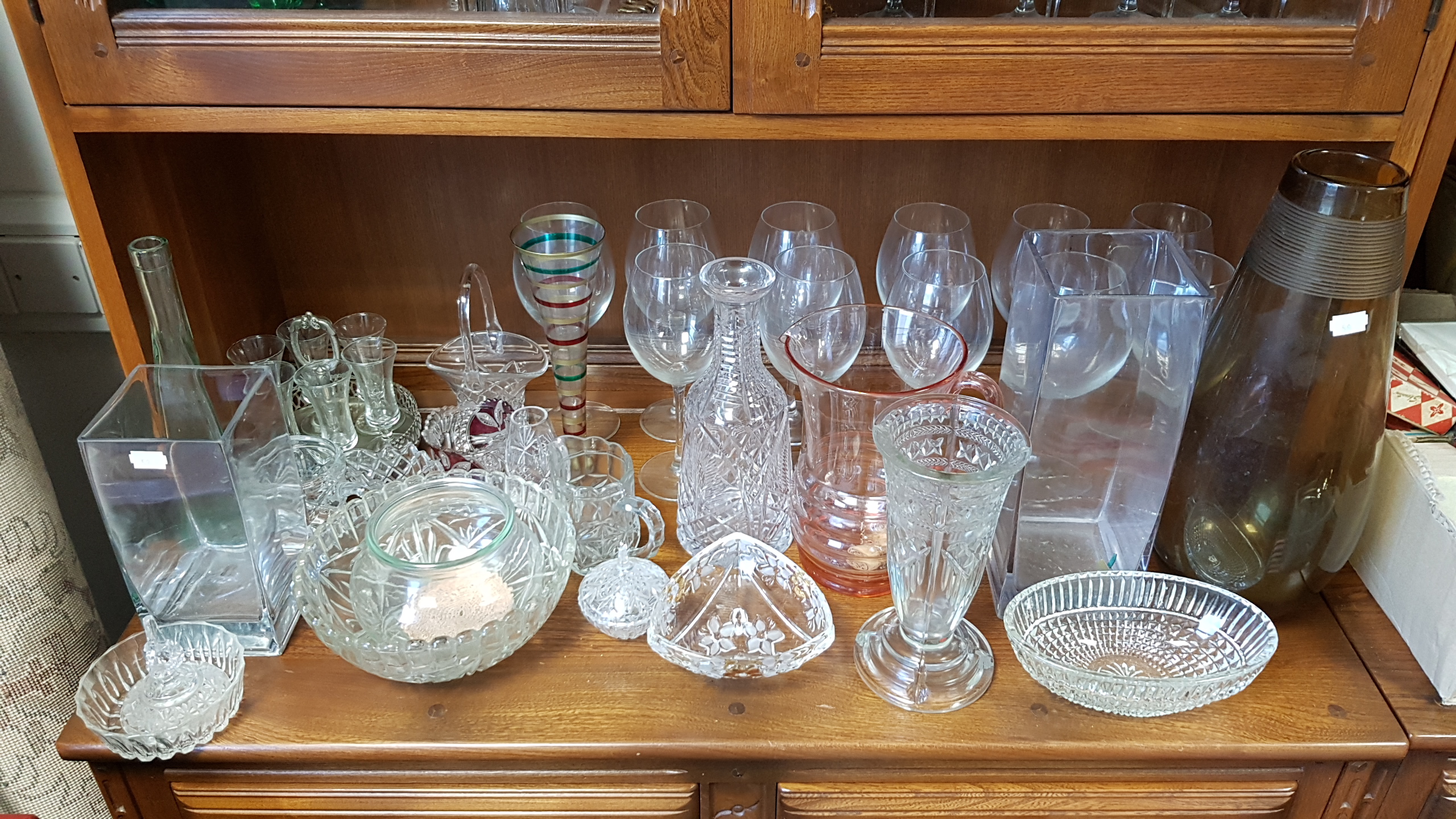 Various items of glassware.