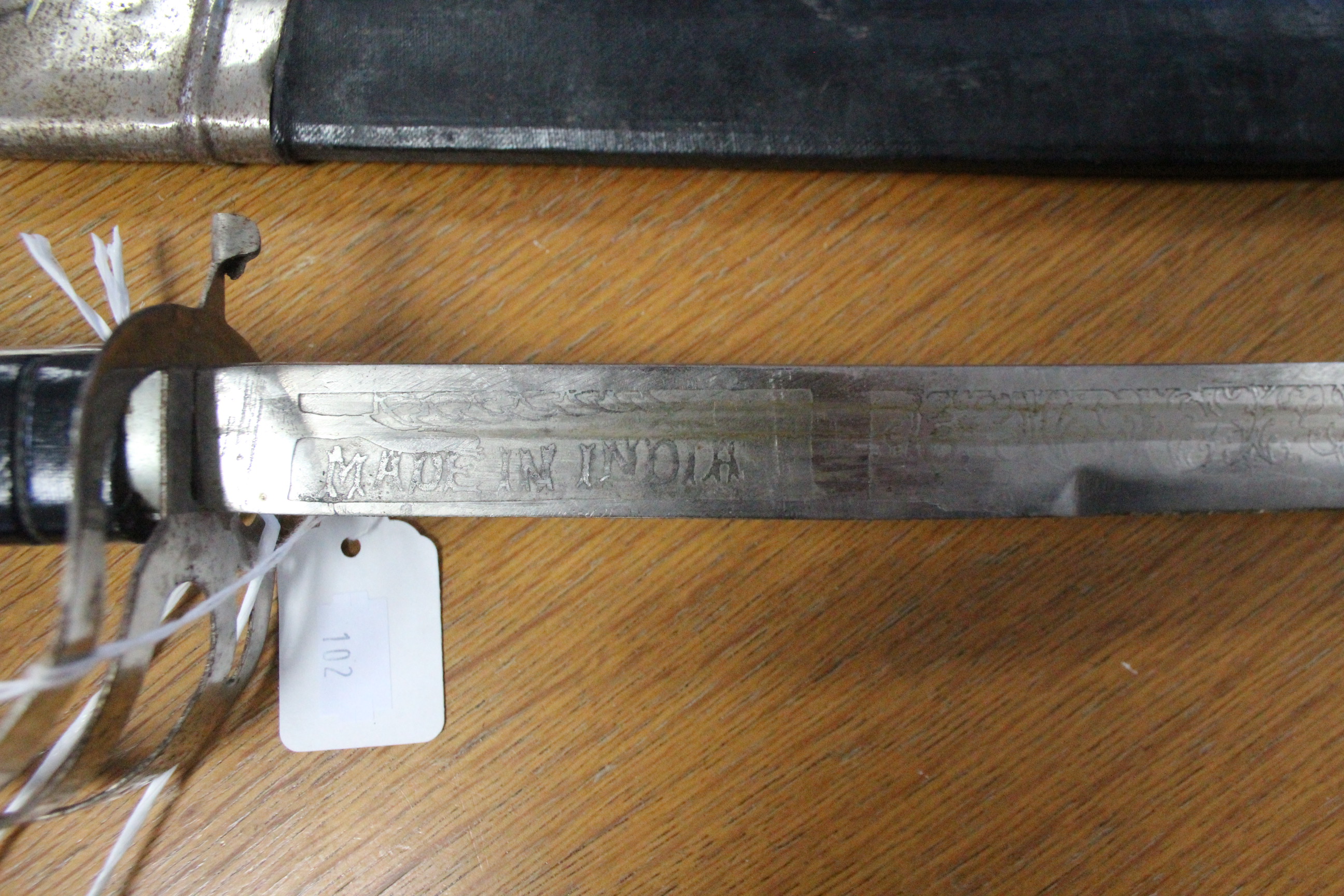 An Indian Cavalry Officer’s dress sword with 29” long single-edge curved blade, complete with - Image 2 of 8