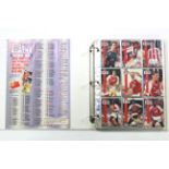 A set of Proset footballer cards from the 1990-1 season, complete with ring binder.