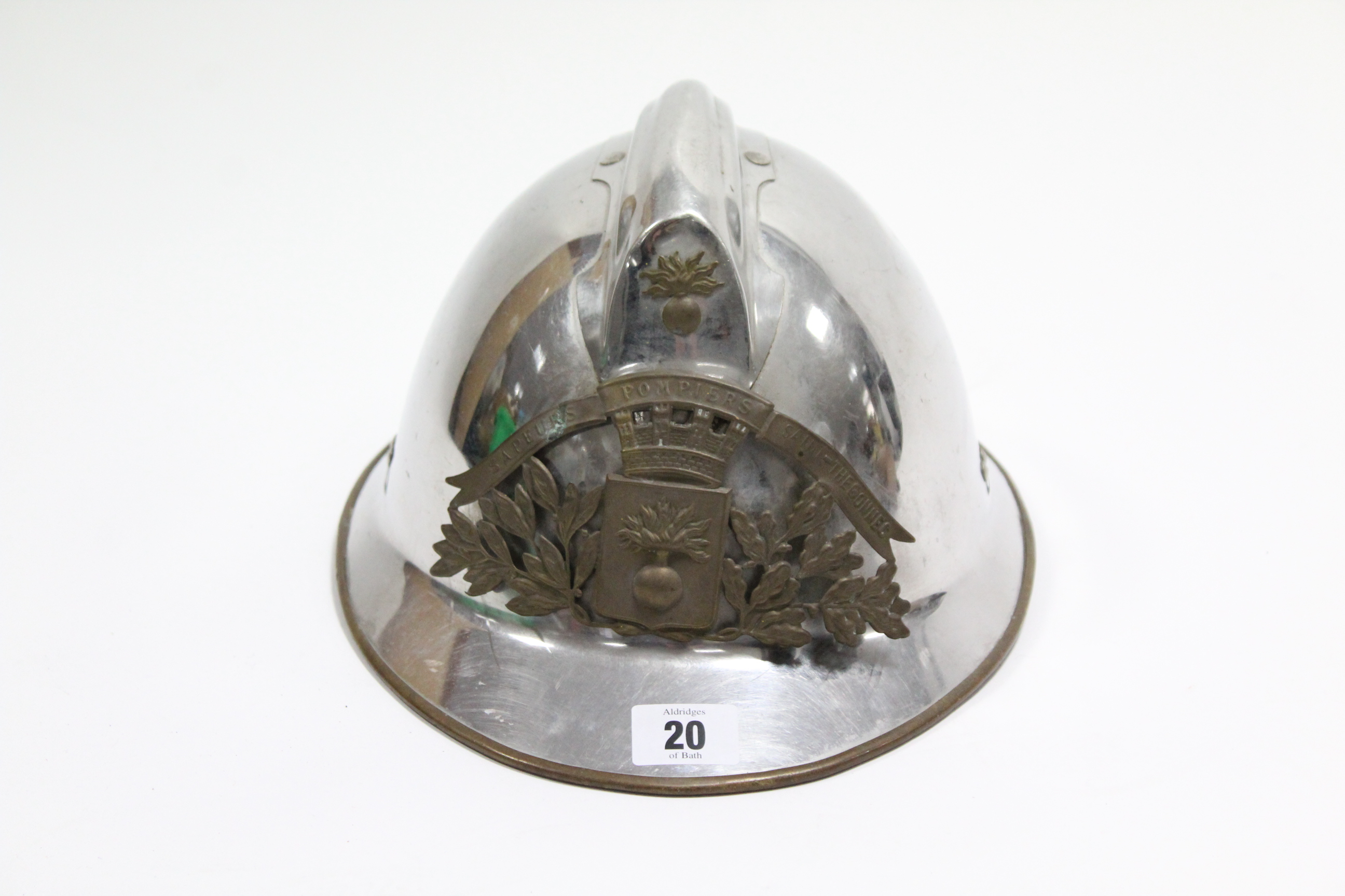 A steel fireman’s helmet. - Image 2 of 4