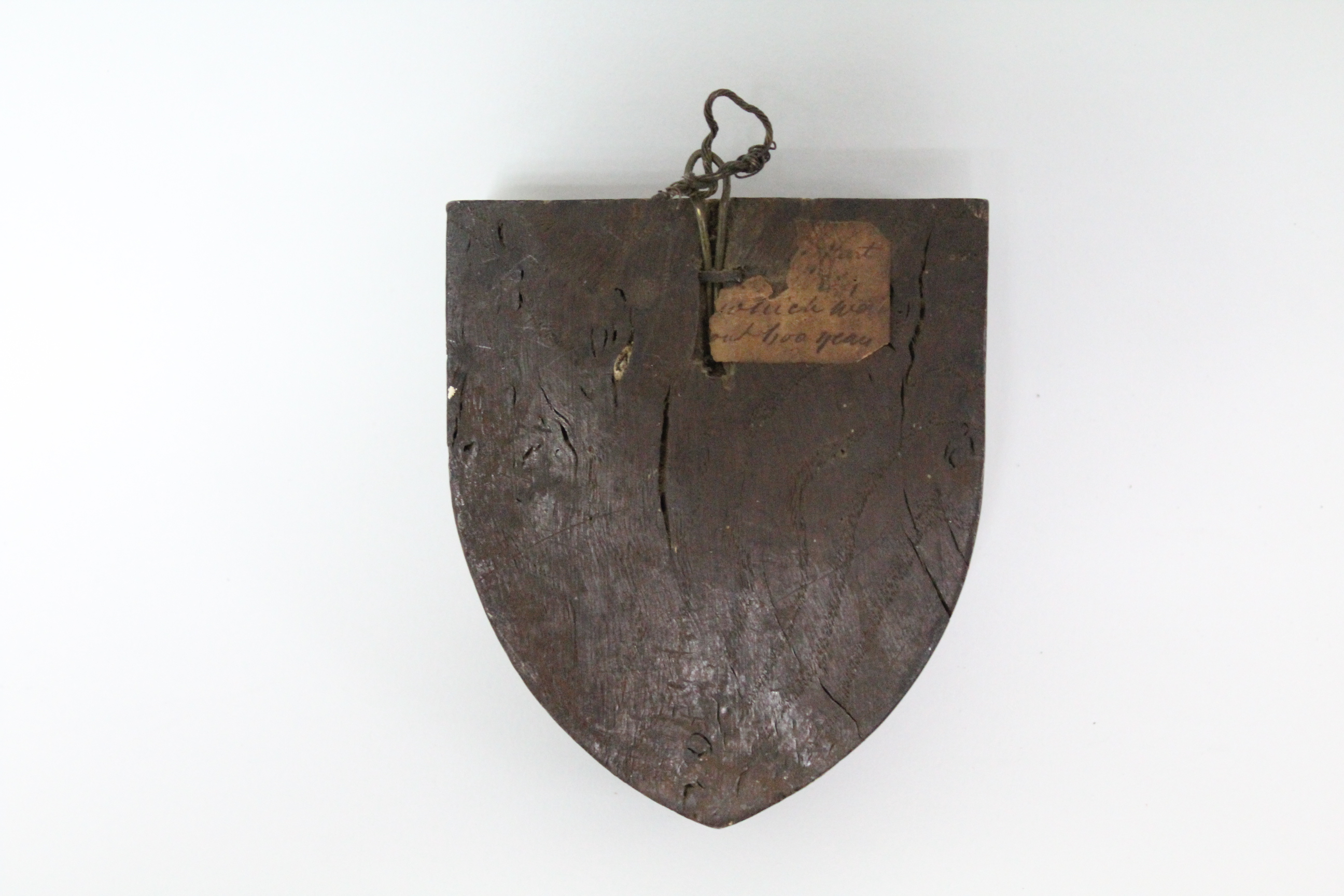 An early 19th century turned wood flat circular seal box, bearing paper trade label of “John Warwick - Image 4 of 6