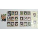 Twenty-one autographed Somerset cricketer cards, circa 1990’s; & various cricket programmes, etc.