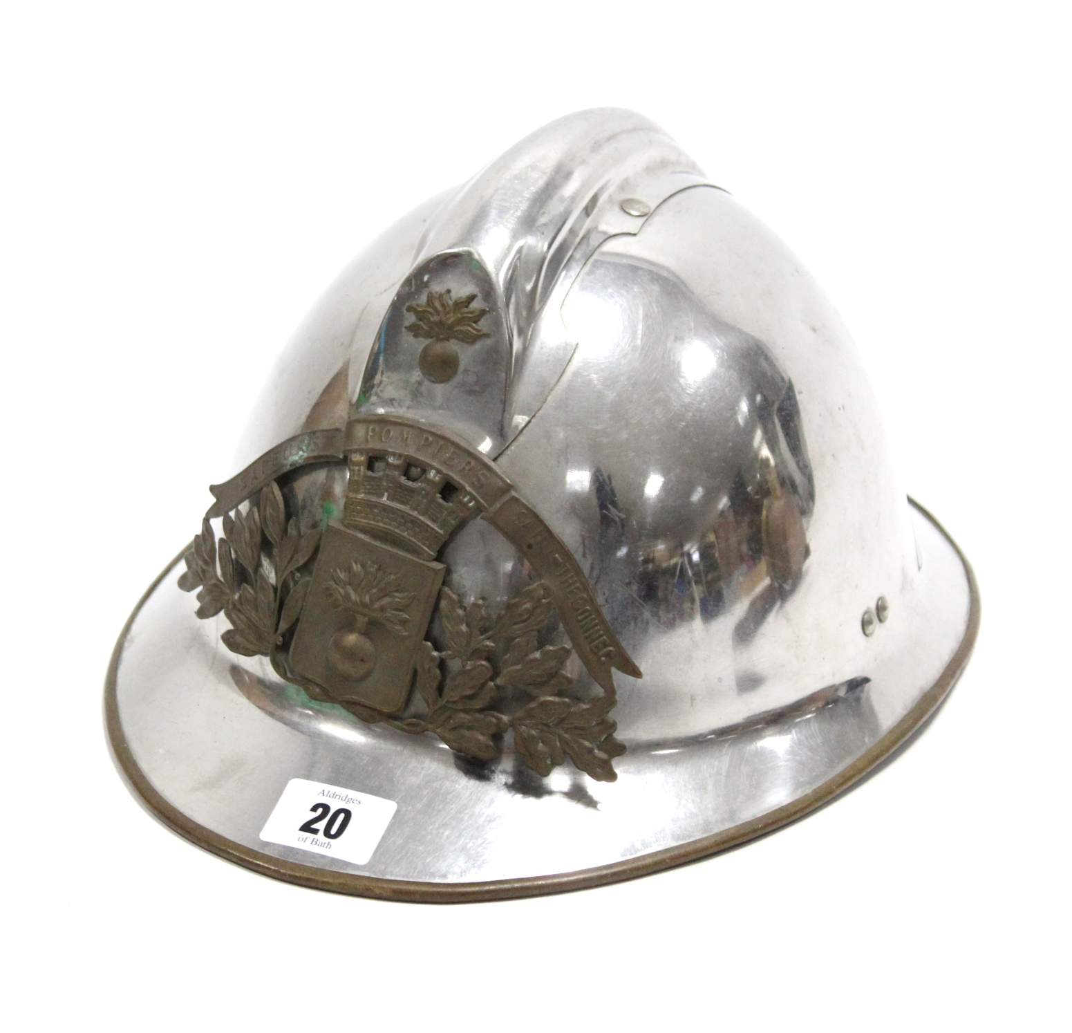 A steel fireman’s helmet.