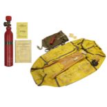 A RARE WWII LUFTWAFFE PILOT’S INFLATABLE ONE-MAN RESCUE DINGHY, in original canvas storage bag, with