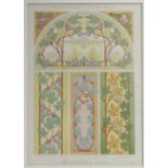 Thirteen French coloured lithographs of interior furnishing designs, circa 1900, 13” x 9”, in