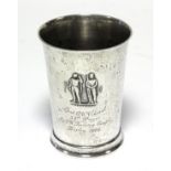 An Edwardian silver rifle competition beaker inscribed: “Lieut. G. W. Vincent 59th Prize L. & J.